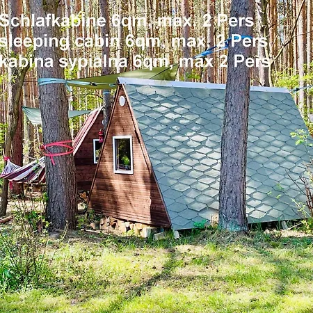 Grünzeit Caravanübernachtungen Und Einfache Hütten Im Wald Cottbus
