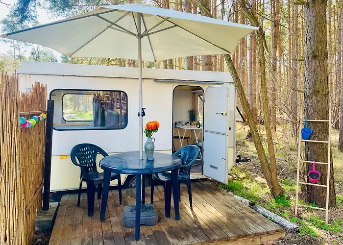 Waldcamp Gruenzeit-Naturunterkuenfte, Upcycling Caravans & Glamping Naehe Spreewald Bei Cottbus コットブス